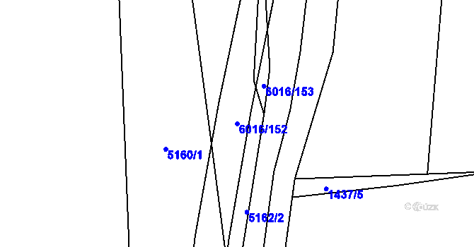Parcela st. 6016/152 v KÚ Halenkov, Katastrální mapa