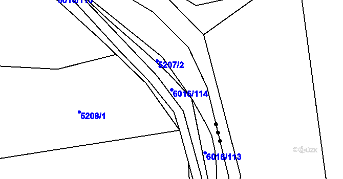 Parcela st. 6016/114 v KÚ Halenkov, Katastrální mapa