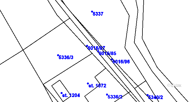 Parcela st. 6016/85 v KÚ Halenkov, Katastrální mapa