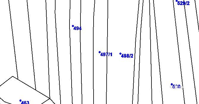 Parcela st. 497/1 v KÚ Halenkov, Katastrální mapa