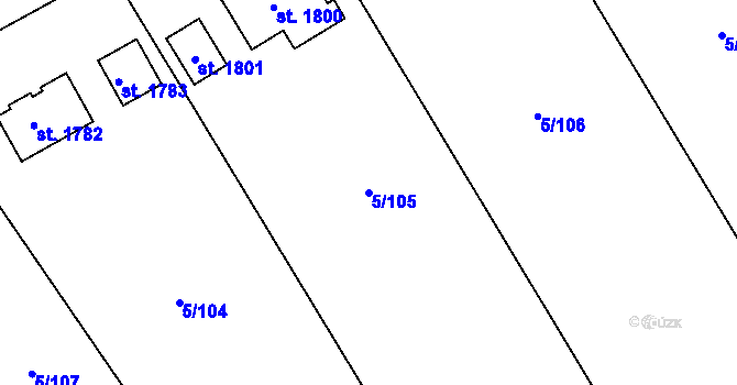 Parcela st. 5/105 v KÚ Halenkov, Katastrální mapa