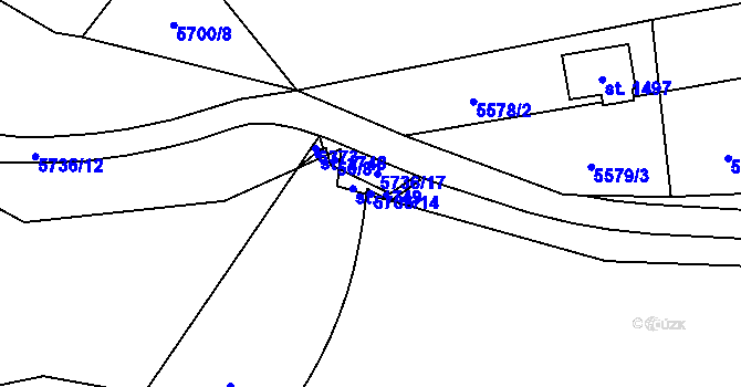 Parcela st. 5736/14 v KÚ Halenkov, Katastrální mapa