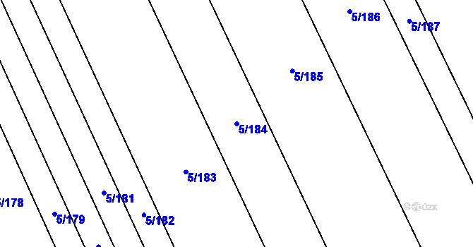Parcela st. 5/184 v KÚ Halenkov, Katastrální mapa