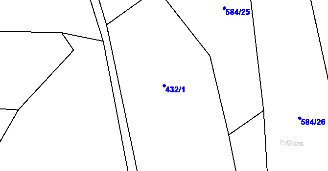 Parcela st. 432/1 v KÚ Halenkov, Katastrální mapa
