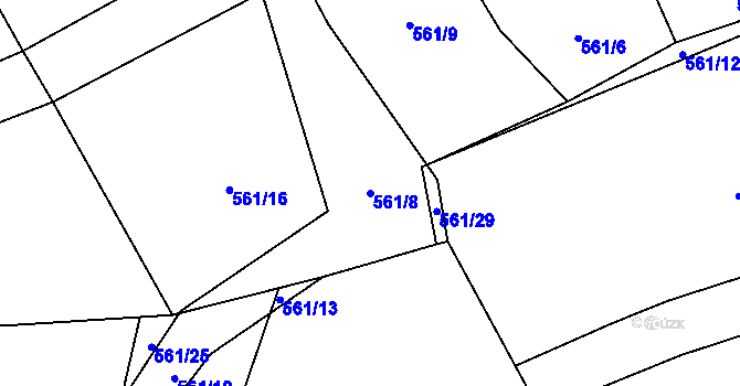 Parcela st. 561/8 v KÚ Halenkov, Katastrální mapa