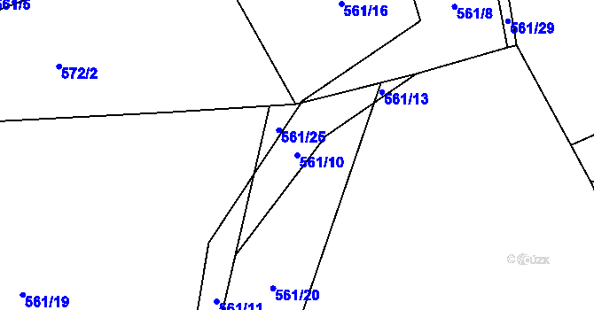 Parcela st. 561/10 v KÚ Halenkov, Katastrální mapa