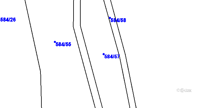 Parcela st. 584/57 v KÚ Halenkov, Katastrální mapa