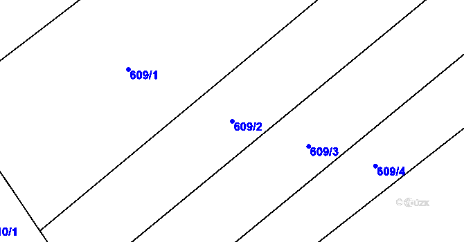 Parcela st. 609/2 v KÚ Halenkov, Katastrální mapa