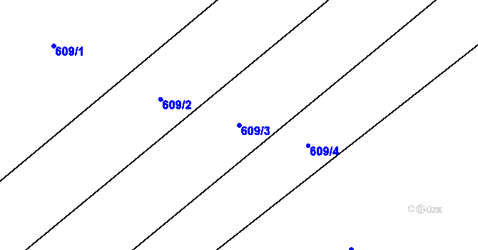 Parcela st. 609/3 v KÚ Halenkov, Katastrální mapa