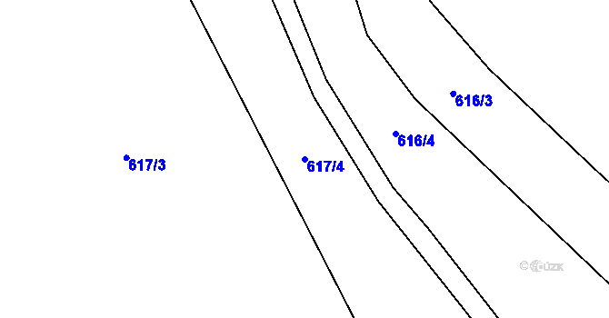 Parcela st. 617/4 v KÚ Halenkov, Katastrální mapa