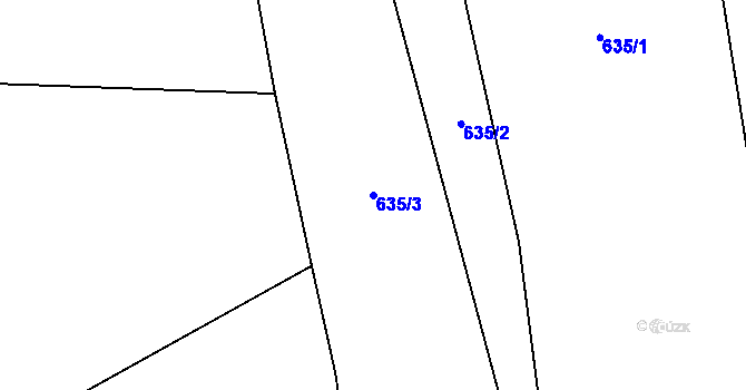 Parcela st. 635/3 v KÚ Halenkov, Katastrální mapa