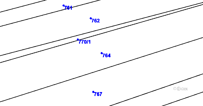 Parcela st. 764 v KÚ Halenkov, Katastrální mapa