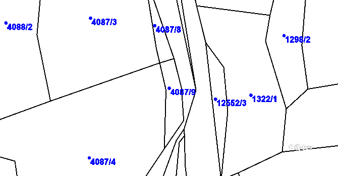 Parcela st. 4087/9 v KÚ Halenkov, Katastrální mapa