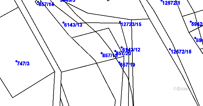 Parcela st. 857/15 v KÚ Halenkov, Katastrální mapa