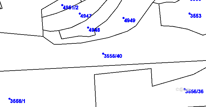 Parcela st. 3556/40 v KÚ Halenkov, Katastrální mapa