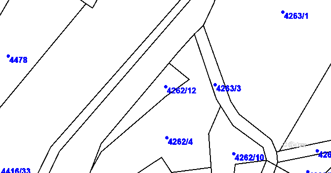 Parcela st. 4262/12 v KÚ Halenkov, Katastrální mapa