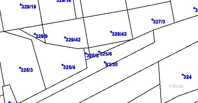 Parcela st. 325/6 v KÚ Halenkov, Katastrální mapa