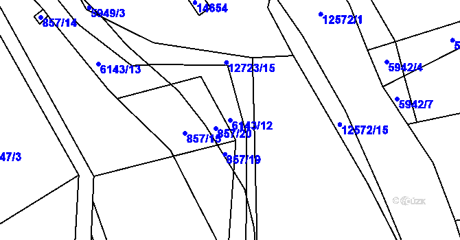 Parcela st. 6143/12 v KÚ Halenkov, Katastrální mapa