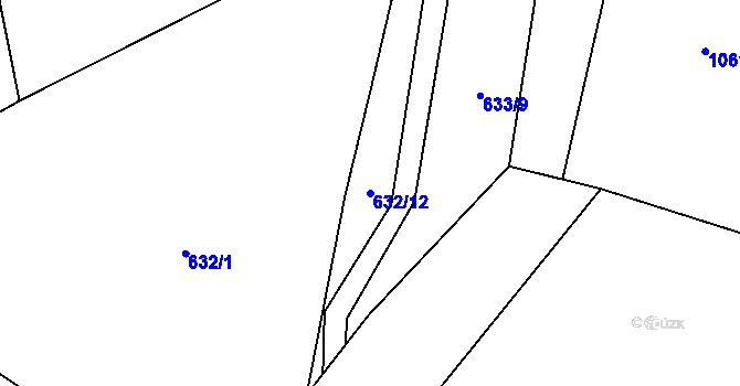 Parcela st. 632/12 v KÚ Halenkov, Katastrální mapa