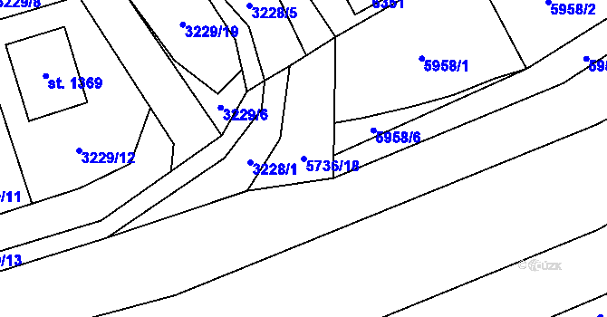 Parcela st. 5736/18 v KÚ Halenkov, Katastrální mapa