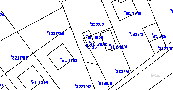Parcela st. 6426 v KÚ Halenkov, Katastrální mapa