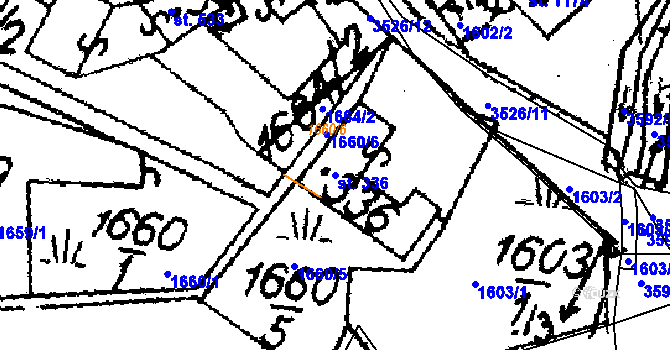 Parcela st. 336 v KÚ Halenkovice, Katastrální mapa