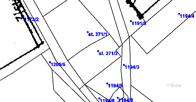 Parcela st. 371/2 v KÚ Halenkovice, Katastrální mapa