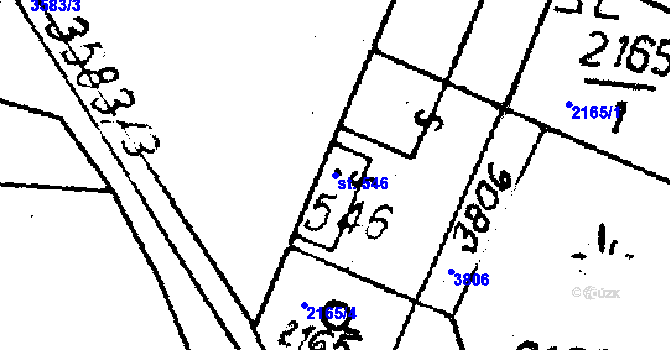 Parcela st. 546 v KÚ Halenkovice, Katastrální mapa