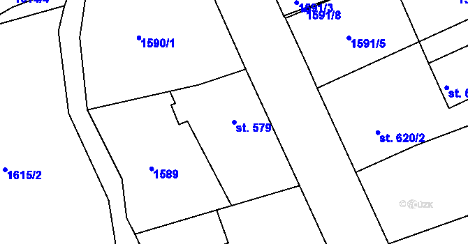 Parcela st. 579 v KÚ Halenkovice, Katastrální mapa