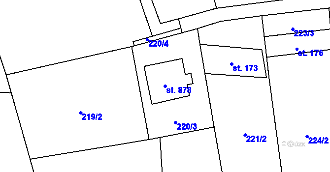 Parcela st. 878 v KÚ Halenkovice, Katastrální mapa