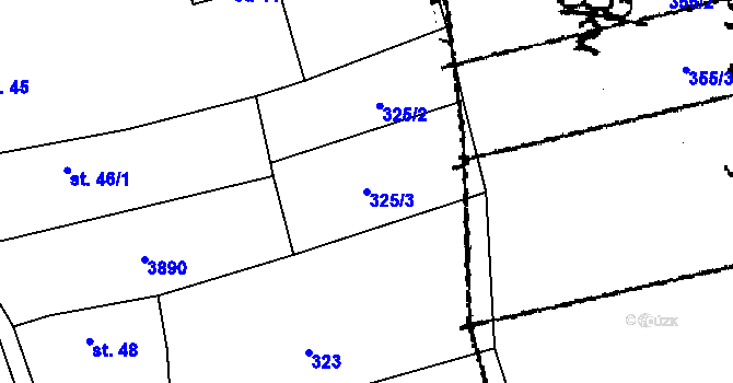 Parcela st. 325/3 v KÚ Halenkovice, Katastrální mapa