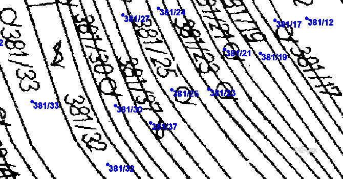 Parcela st. 381/25 v KÚ Halenkovice, Katastrální mapa