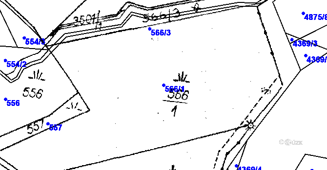 Parcela st. 566/1 v KÚ Halenkovice, Katastrální mapa
