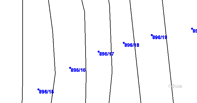 Parcela st. 896/17 v KÚ Halenkovice, Katastrální mapa