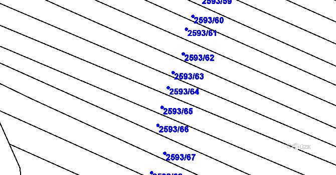 Parcela st. 2593/64 v KÚ Halenkovice, Katastrální mapa