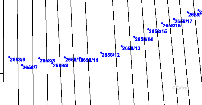 Parcela st. 2658/12 v KÚ Halenkovice, Katastrální mapa