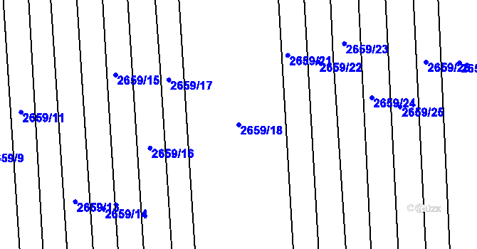 Parcela st. 2659/18 v KÚ Halenkovice, Katastrální mapa