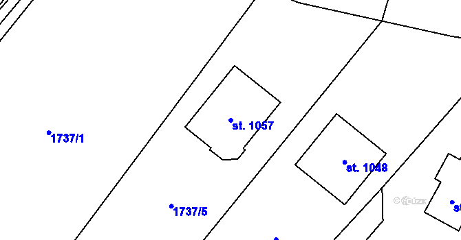 Parcela st. 1057 v KÚ Halenkovice, Katastrální mapa