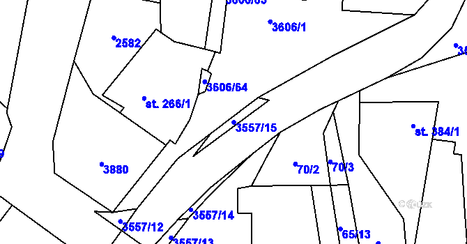 Parcela st. 3557/15 v KÚ Halenkovice, Katastrální mapa