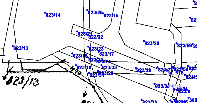 Parcela st. 823/17 v KÚ Halenkovice, Katastrální mapa