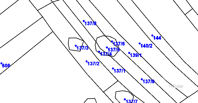 Parcela st. 137/4 v KÚ Haluzice, Katastrální mapa