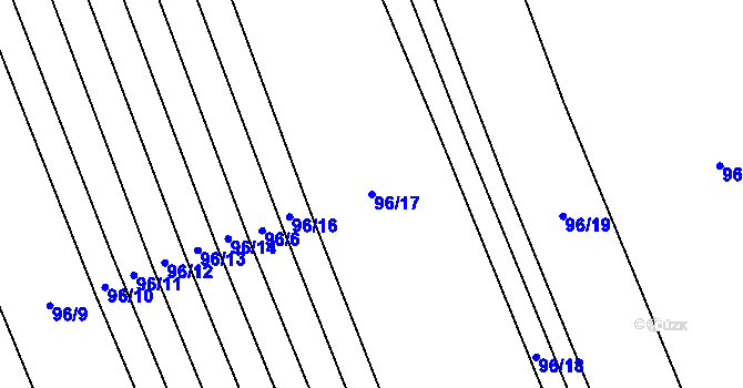 Parcela st. 96/17 v KÚ Haluzice, Katastrální mapa