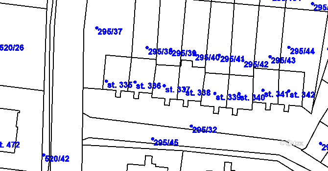 Parcela st. 337 v KÚ Halže, Katastrální mapa