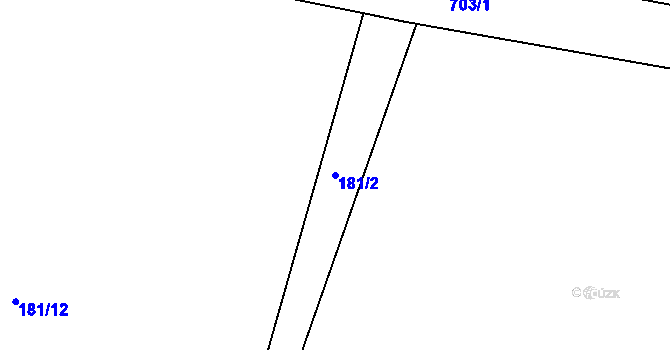 Parcela st. 181/2 v KÚ Halže, Katastrální mapa