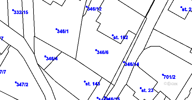 Parcela st. 346/6 v KÚ Halže, Katastrální mapa