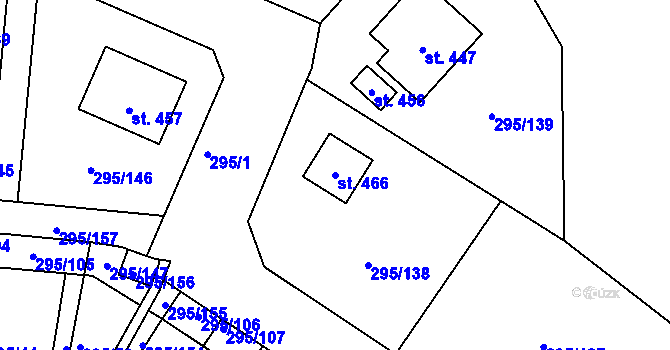 Parcela st. 466 v KÚ Halže, Katastrální mapa