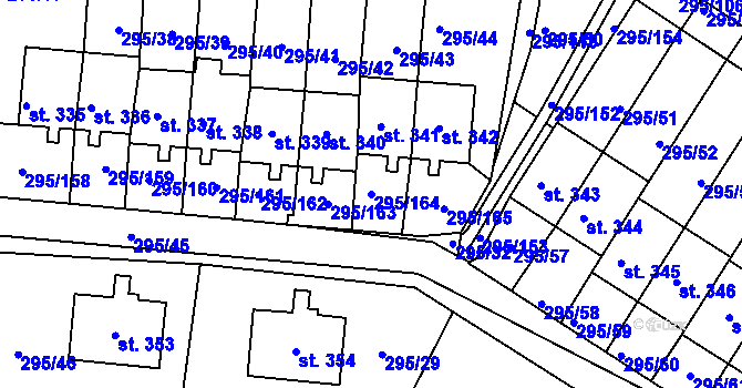 Parcela st. 295/164 v KÚ Halže, Katastrální mapa