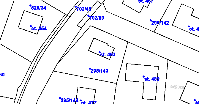 Parcela st. 493 v KÚ Halže, Katastrální mapa