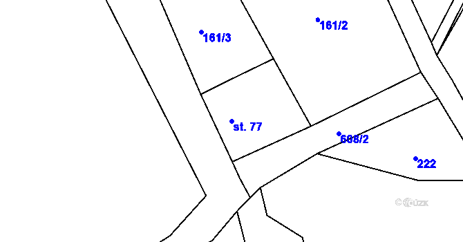 Parcela st. 77 v KÚ Žďár u Tachova, Katastrální mapa