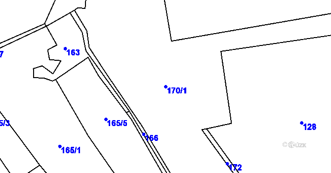 Parcela st. 170/1 v KÚ Žďár u Tachova, Katastrální mapa